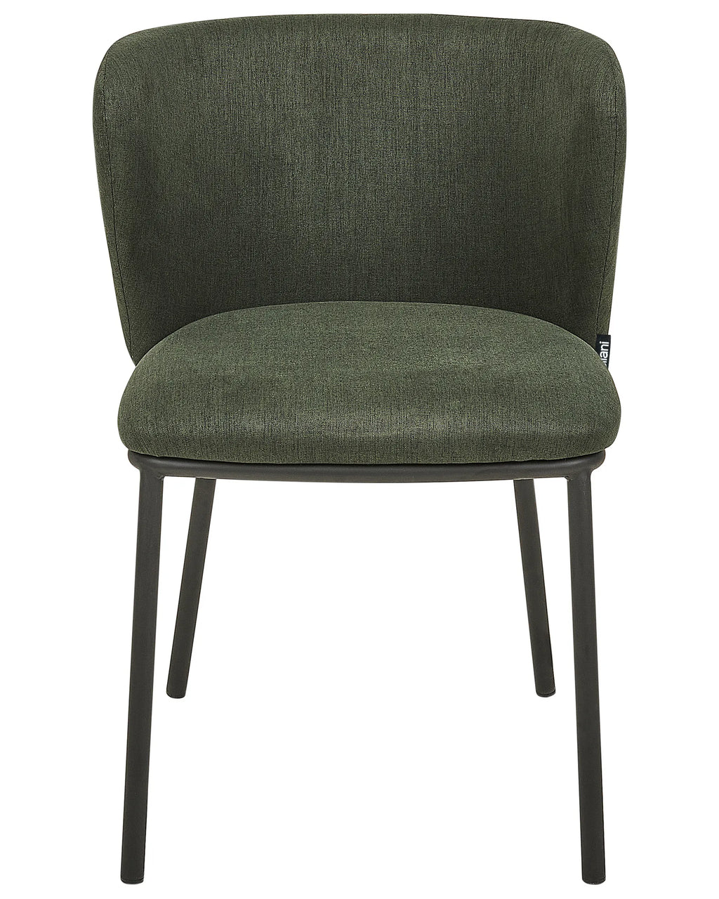 Set of 2 Dining Chairs MINA Fabric Dark Green