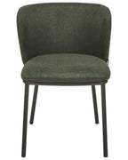 Set of 2 Dining Chairs MINA Fabric Dark Green
