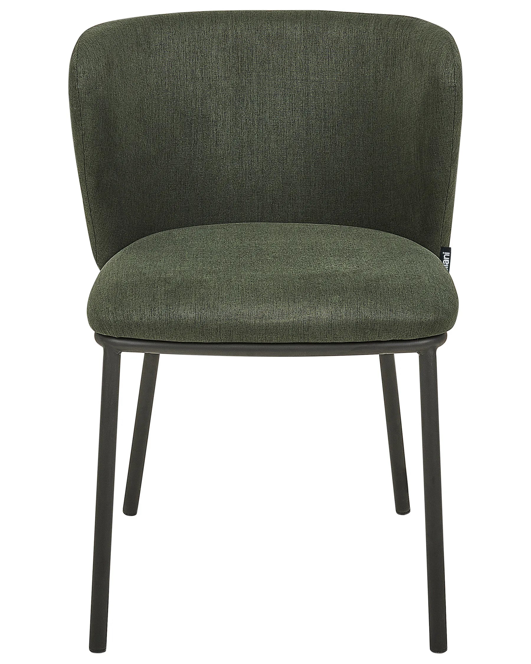 Set of 2 Dining Chairs MINA Fabric Dark Green