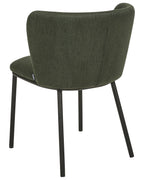 Set of 2 Dining Chairs MINA Fabric Dark Green