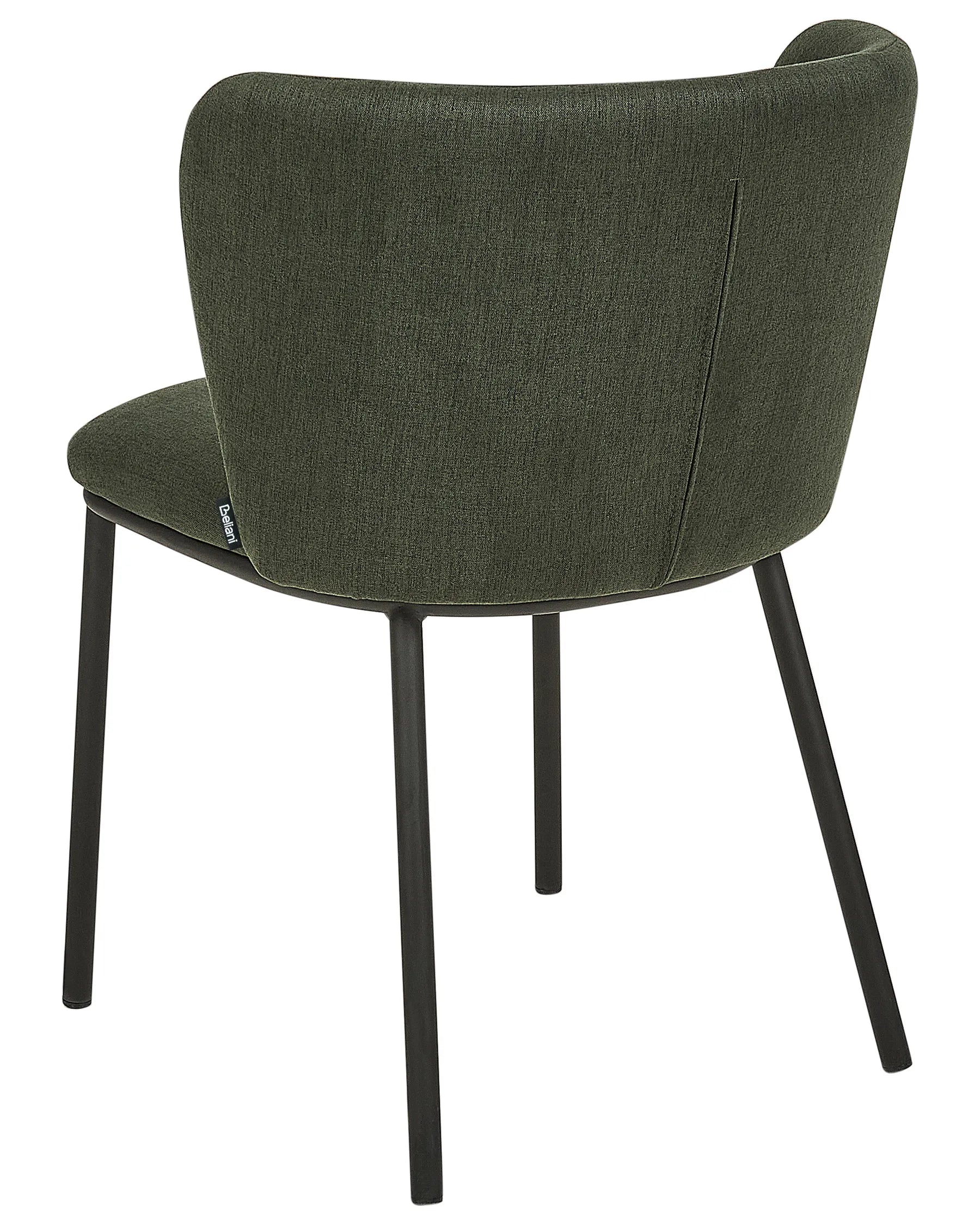 Set of 2 Dining Chairs MINA Fabric Dark Green