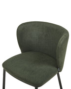 Set of 2 Dining Chairs MINA Fabric Dark Green