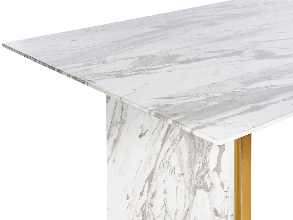 Dining Table CALCIO White Marble 200 cm 100 cm