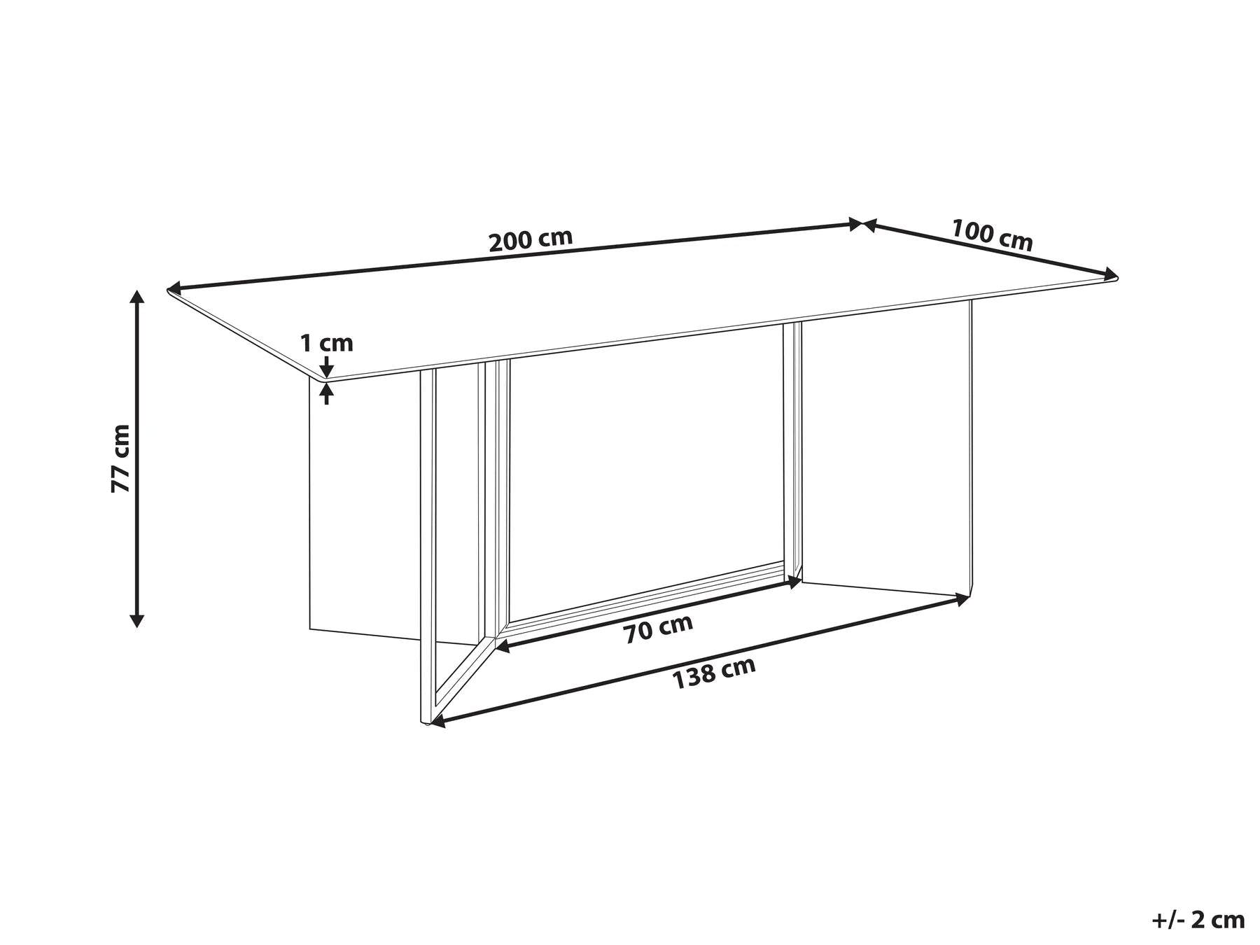 Dining Table CALCIO White Marble 200 cm 100 cm