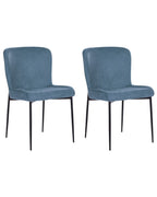 Set of 2 Dining Chairs ADA Fabric Blue