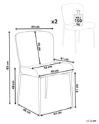 Set of 2 Dining Chairs ADA Fabric Blue
