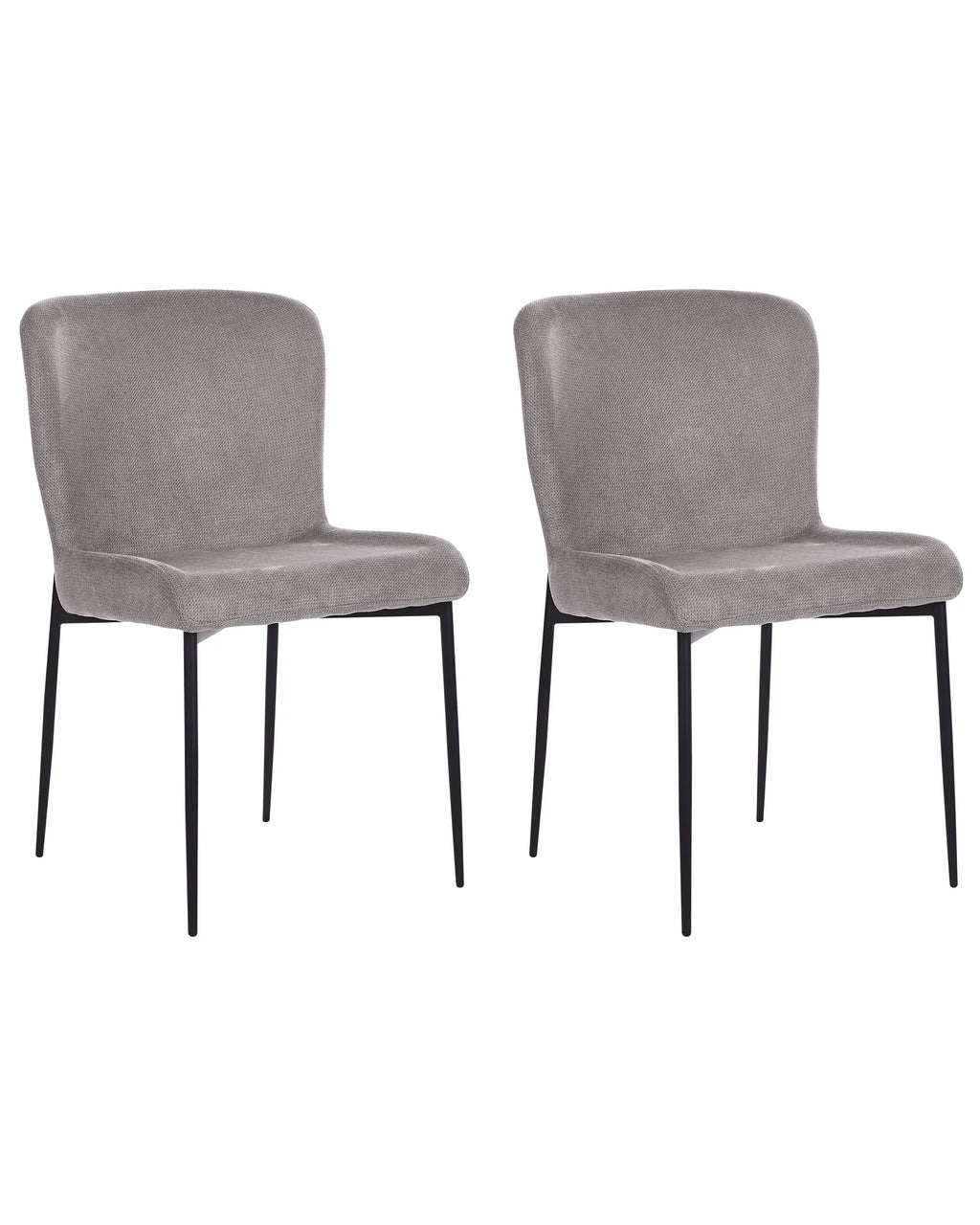 Set of 2 Dining Chairs ADA Fabric Dark Grey