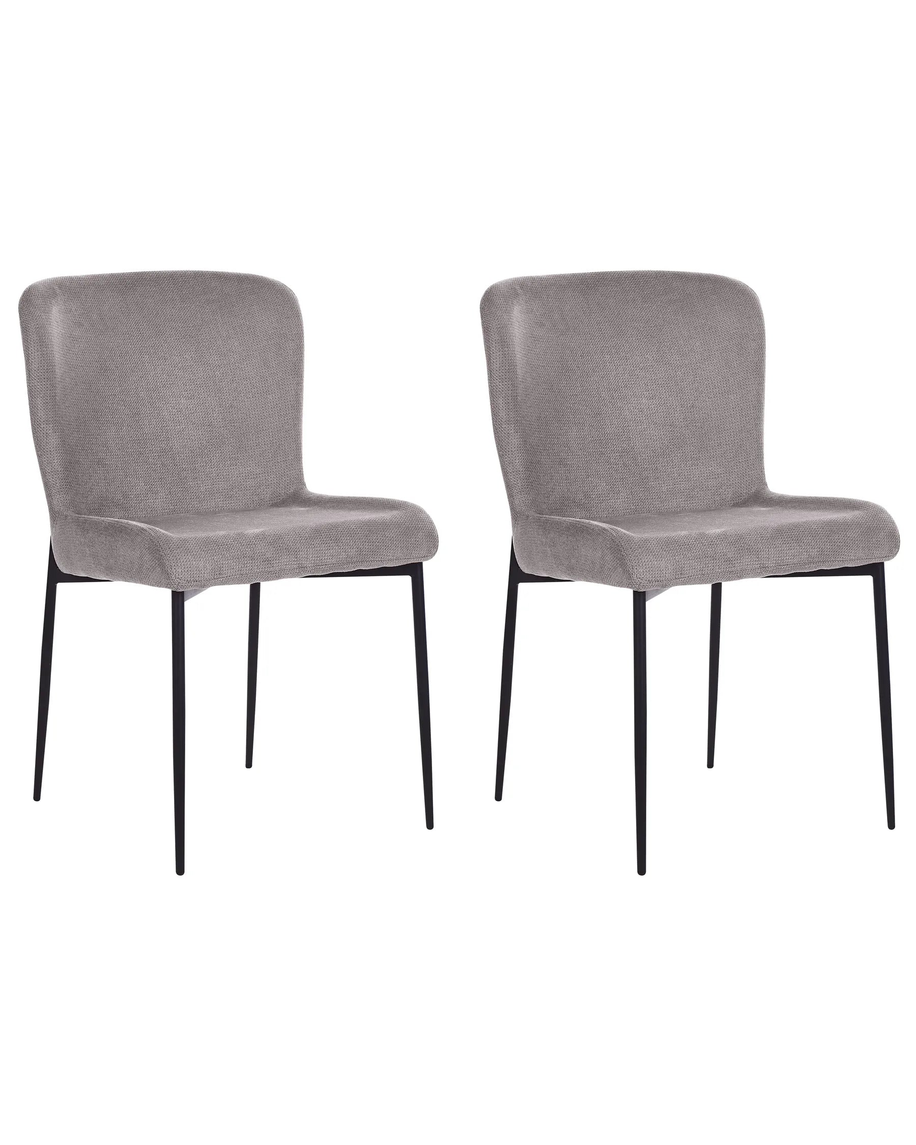 Set of 2 Dining Chairs ADA Fabric Dark Grey