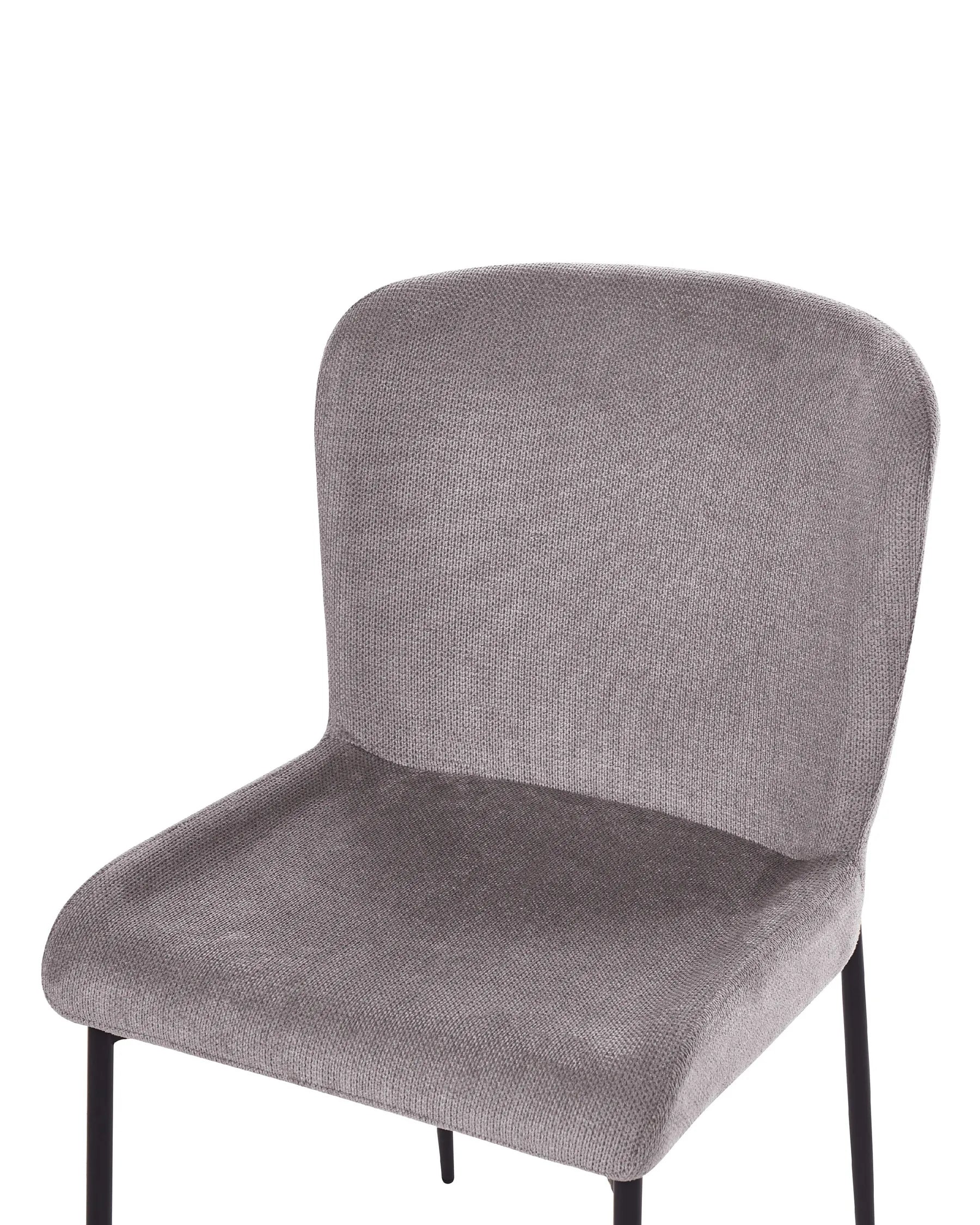 Set of 2 Dining Chairs ADA Fabric Dark Grey