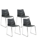 Set of 4 Dining Chairs HARTLEY Dark Grey