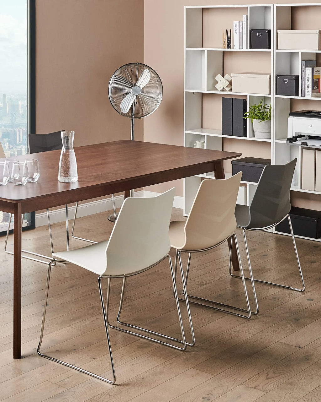 Set of 4 Dining Chairs HARTLEY Dark Grey