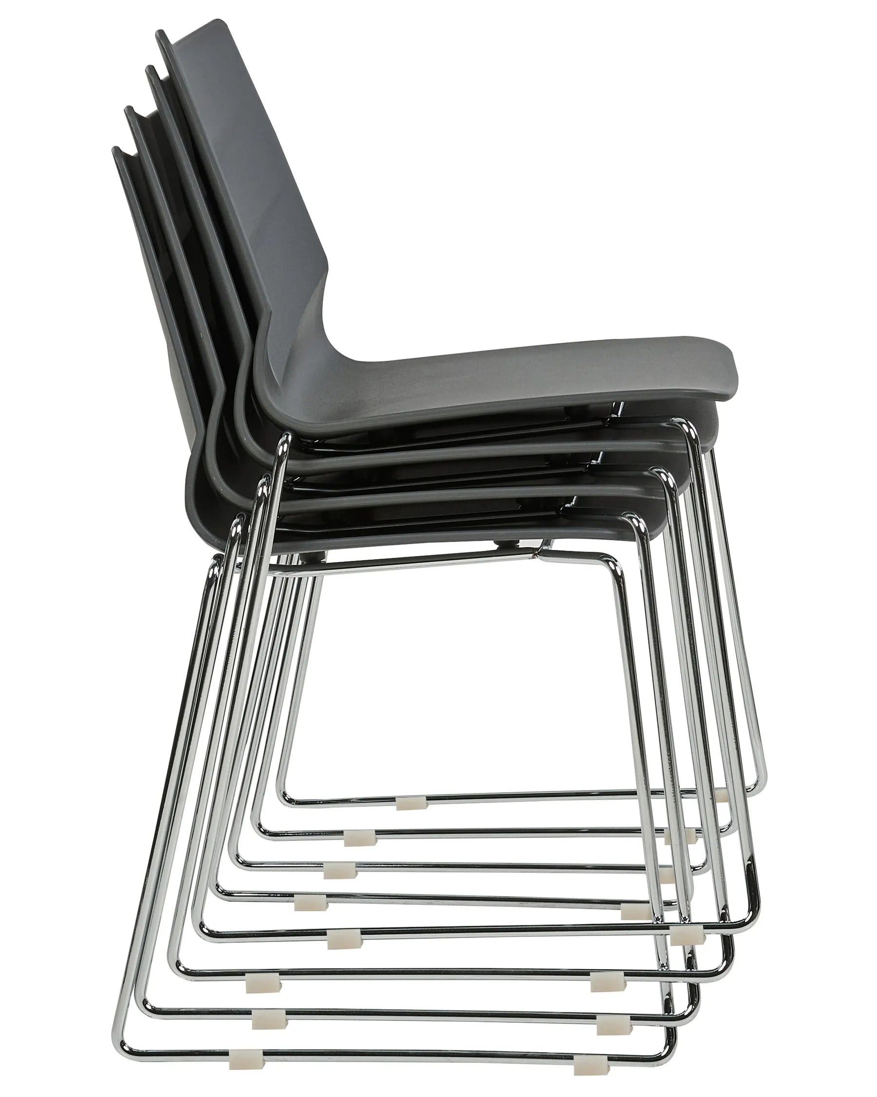 Set of 4 Dining Chairs HARTLEY Dark Grey