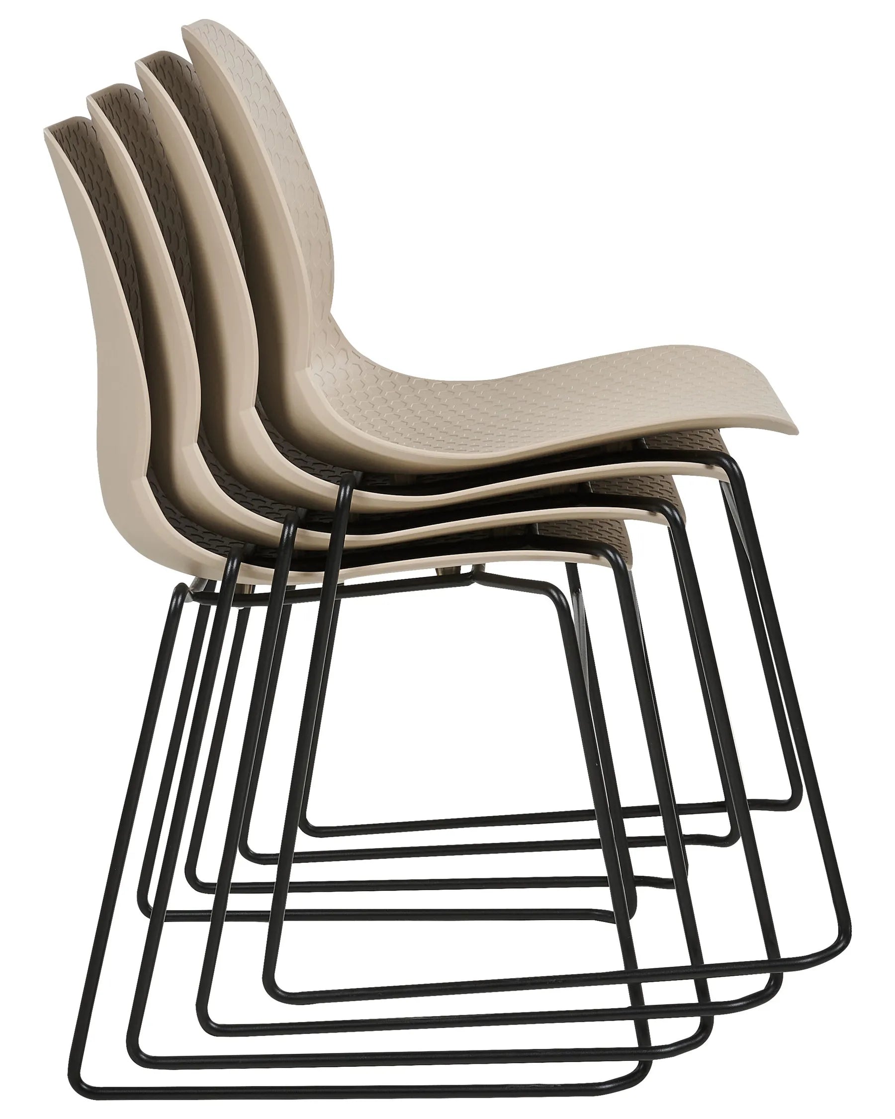 Set of 4 Conference Chairs PANORA Beige