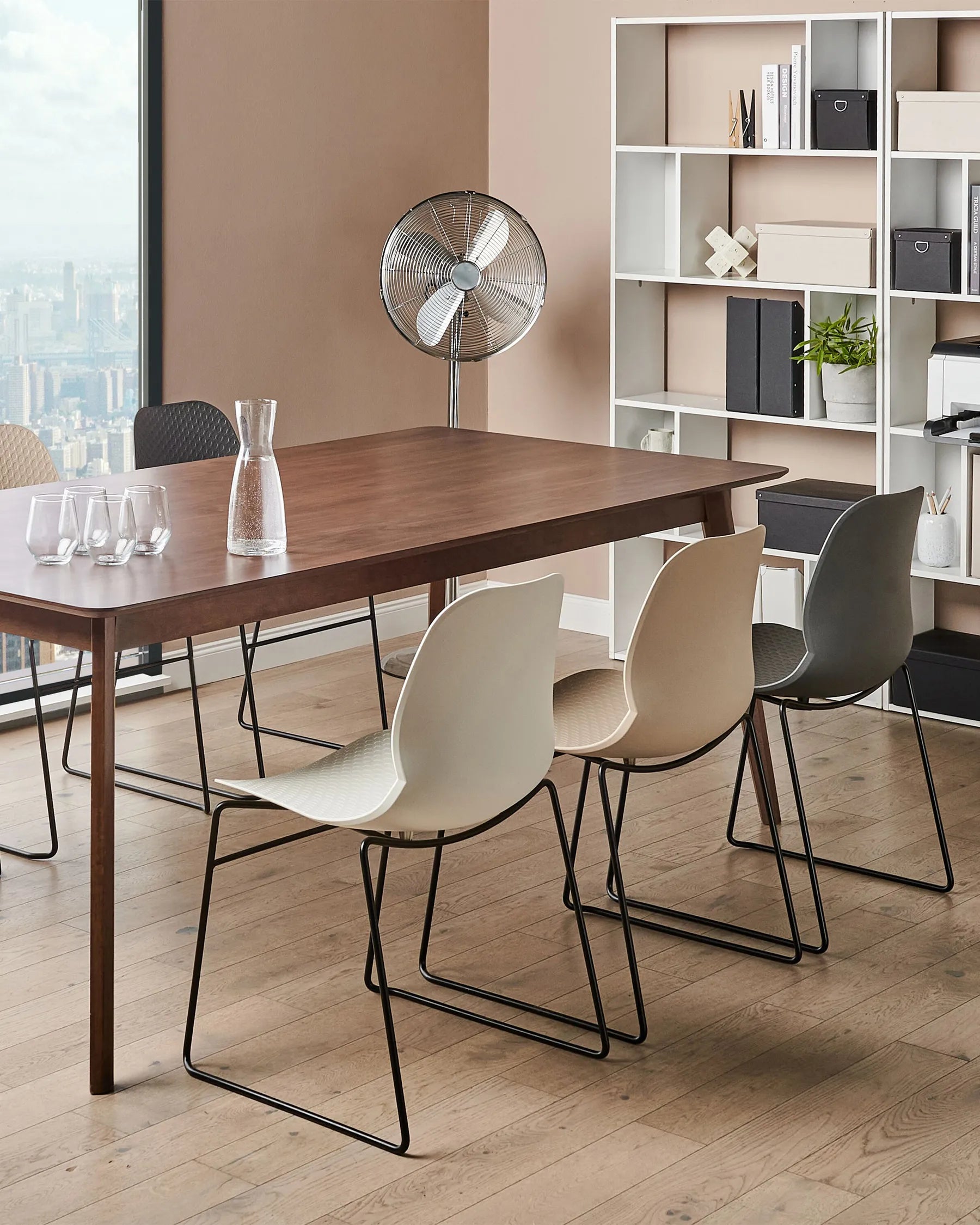 Set of 4 Conference Chairs PANORA Beige