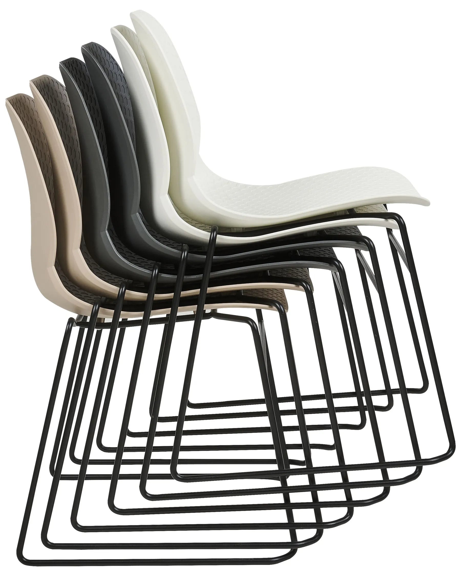 Set of 4 Conference Chairs PANORA Dark Grey