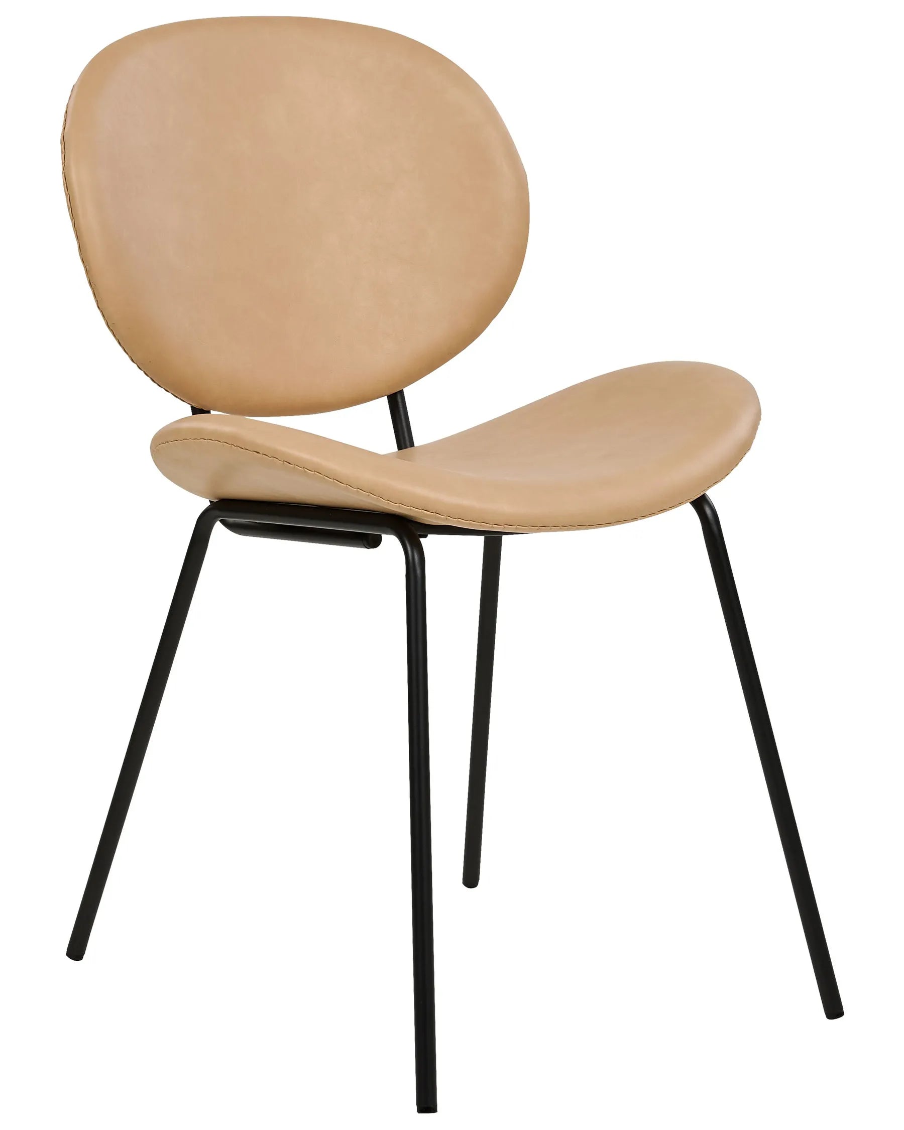 Set of 2 Dining Chairs LUANA Faux Leather Sand Beige