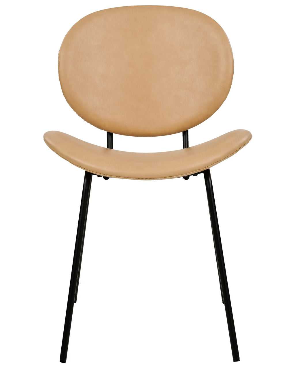 Set of 2 Dining Chairs LUANA Faux Leather Sand Beige