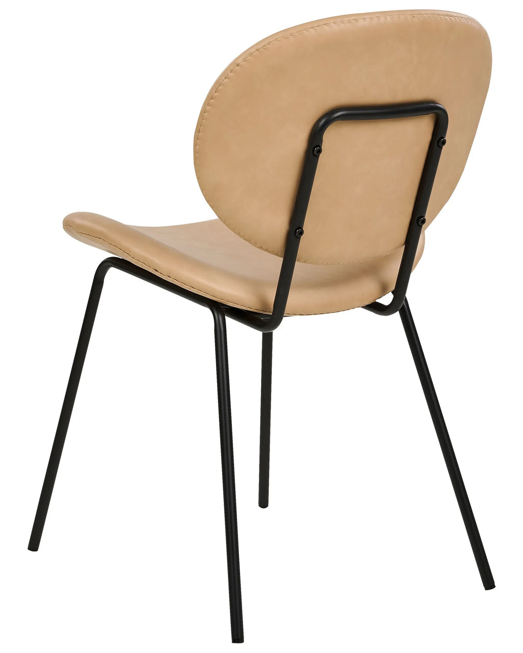 Set of 2 Dining Chairs LUANA Faux Leather Sand Beige