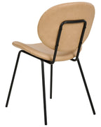 Set of 2 Dining Chairs LUANA Faux Leather Sand Beige