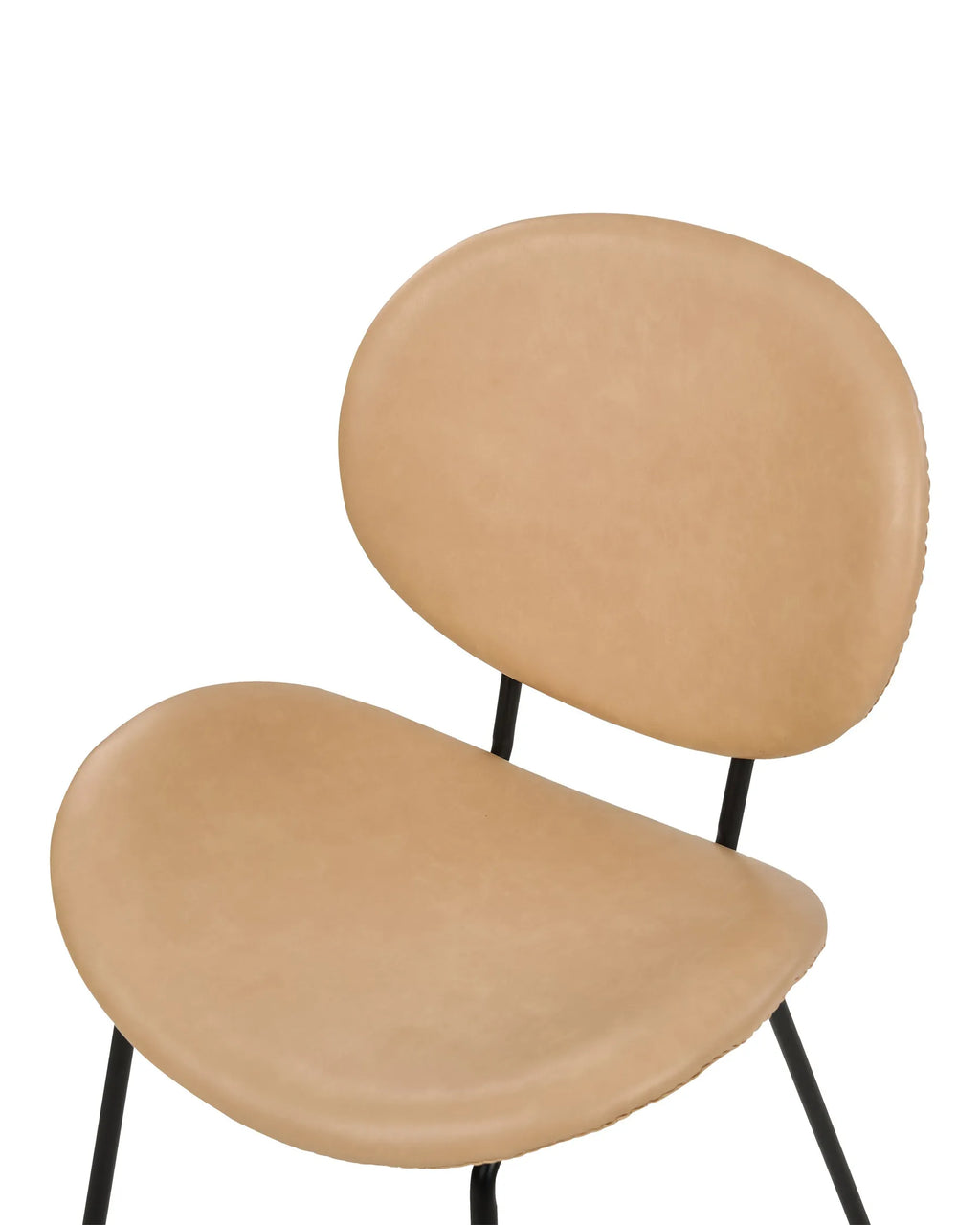 Set of 2 Dining Chairs LUANA Faux Leather Sand Beige
