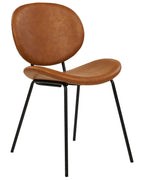 Set of 2 Dining Chairs LUANA Faux Leather Golden Brown