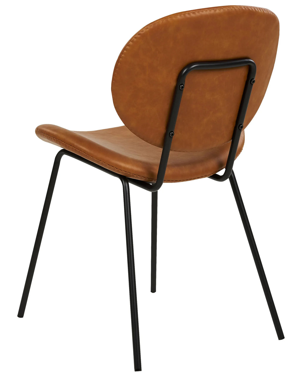 Set of 2 Dining Chairs LUANA Faux Leather Golden Brown