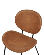 Set of 2 Dining Chairs LUANA Faux Leather Golden Brown