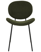 Set of 2 Dining Chairs LUANA Boucle Dark Green