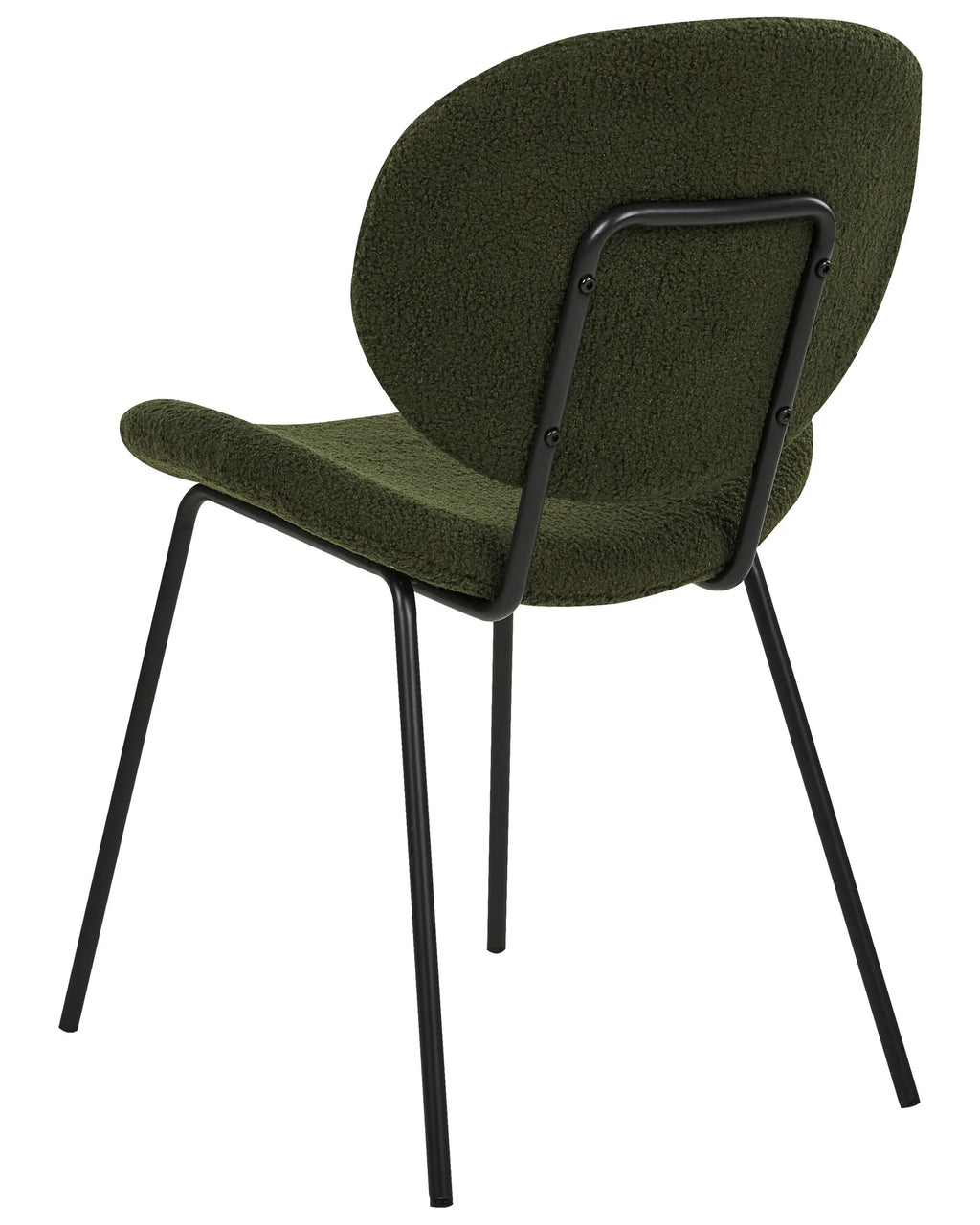 Set of 2 Dining Chairs LUANA Boucle Dark Green