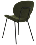 Set of 2 Dining Chairs LUANA Boucle Dark Green