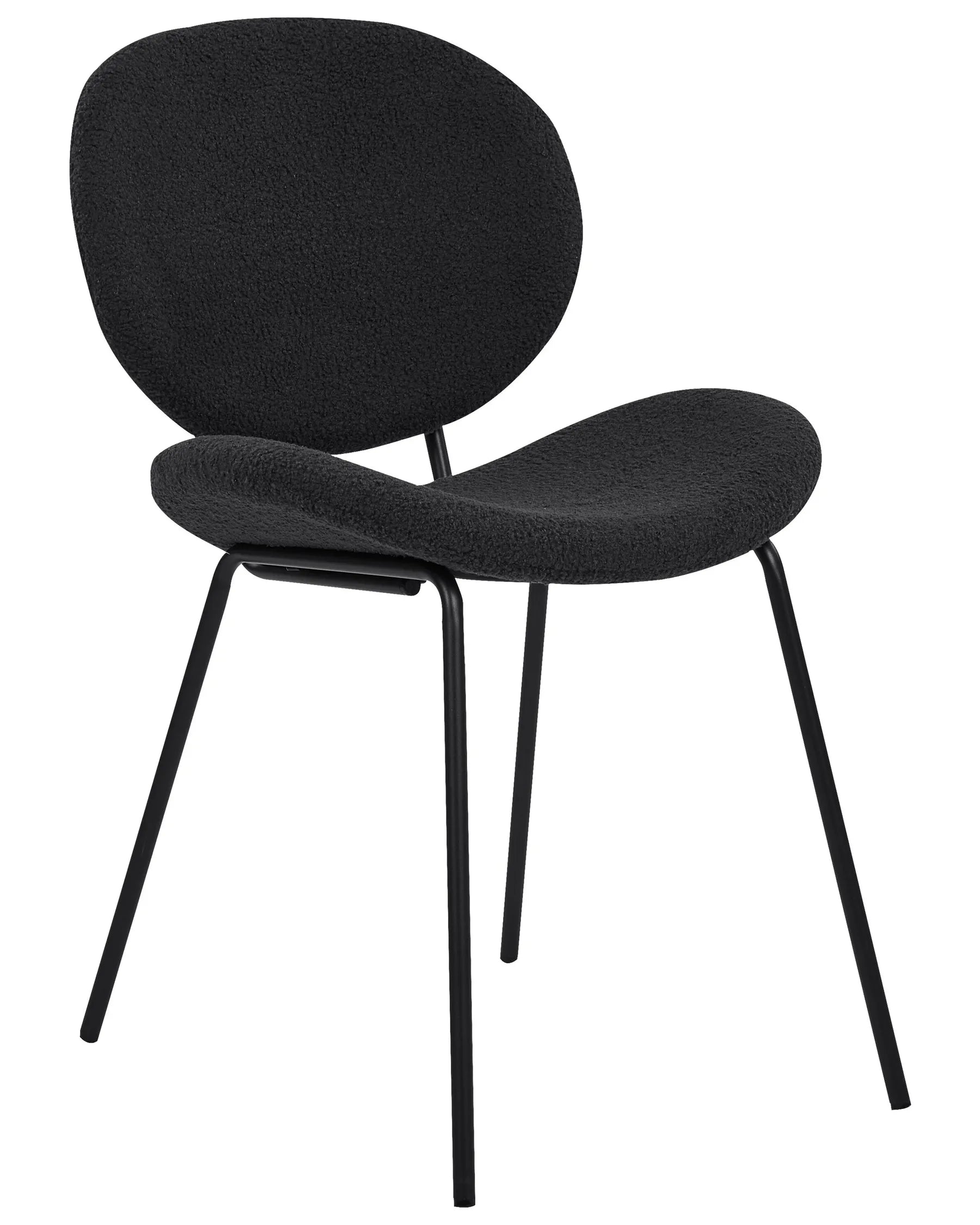 Set of 2 Dining Chairs LUANA Boucle Black