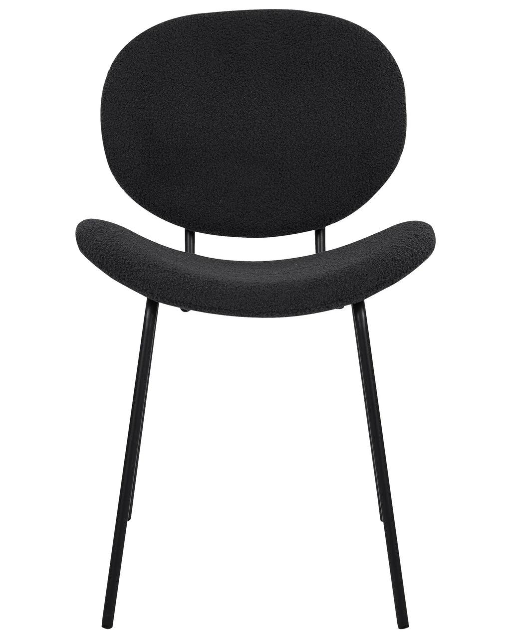 Set of 2 Dining Chairs LUANA Boucle Black