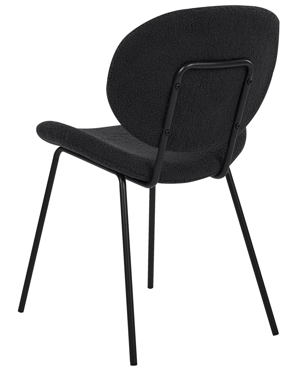Set of 2 Dining Chairs LUANA Boucle Black