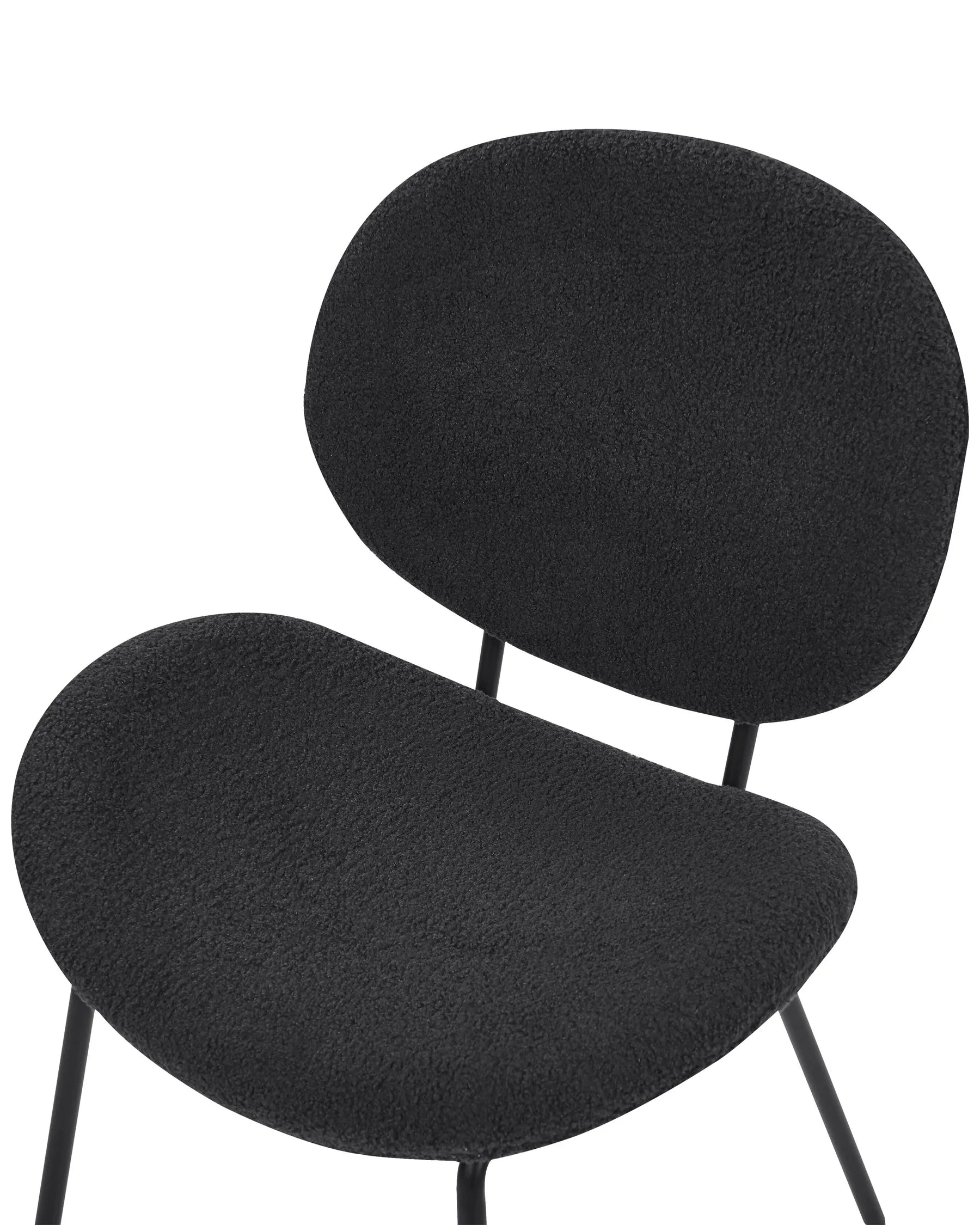 Set of 2 Dining Chairs LUANA Boucle Black
