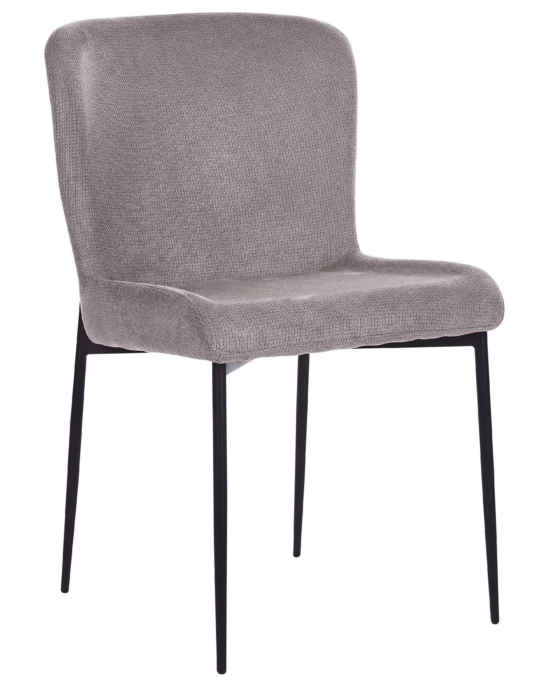 Set of 2 Dining Chairs ADA Fabric Dark Grey