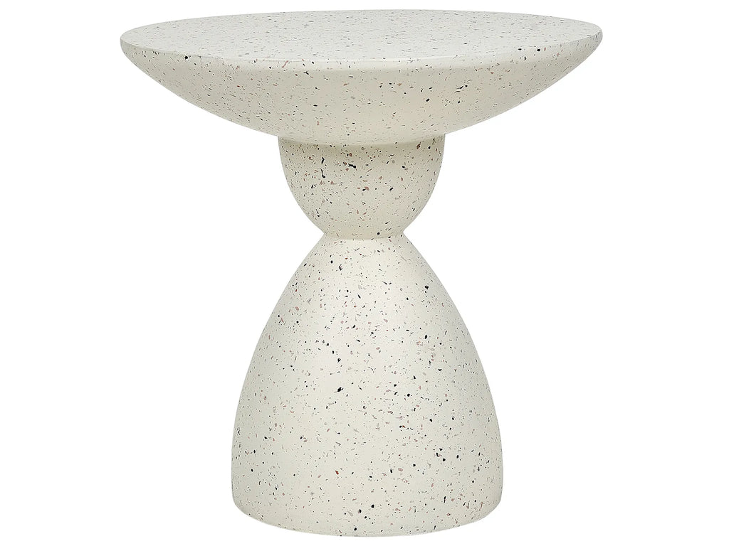 Side Table CAFFI 50 cm 50 cm White Terrazzo