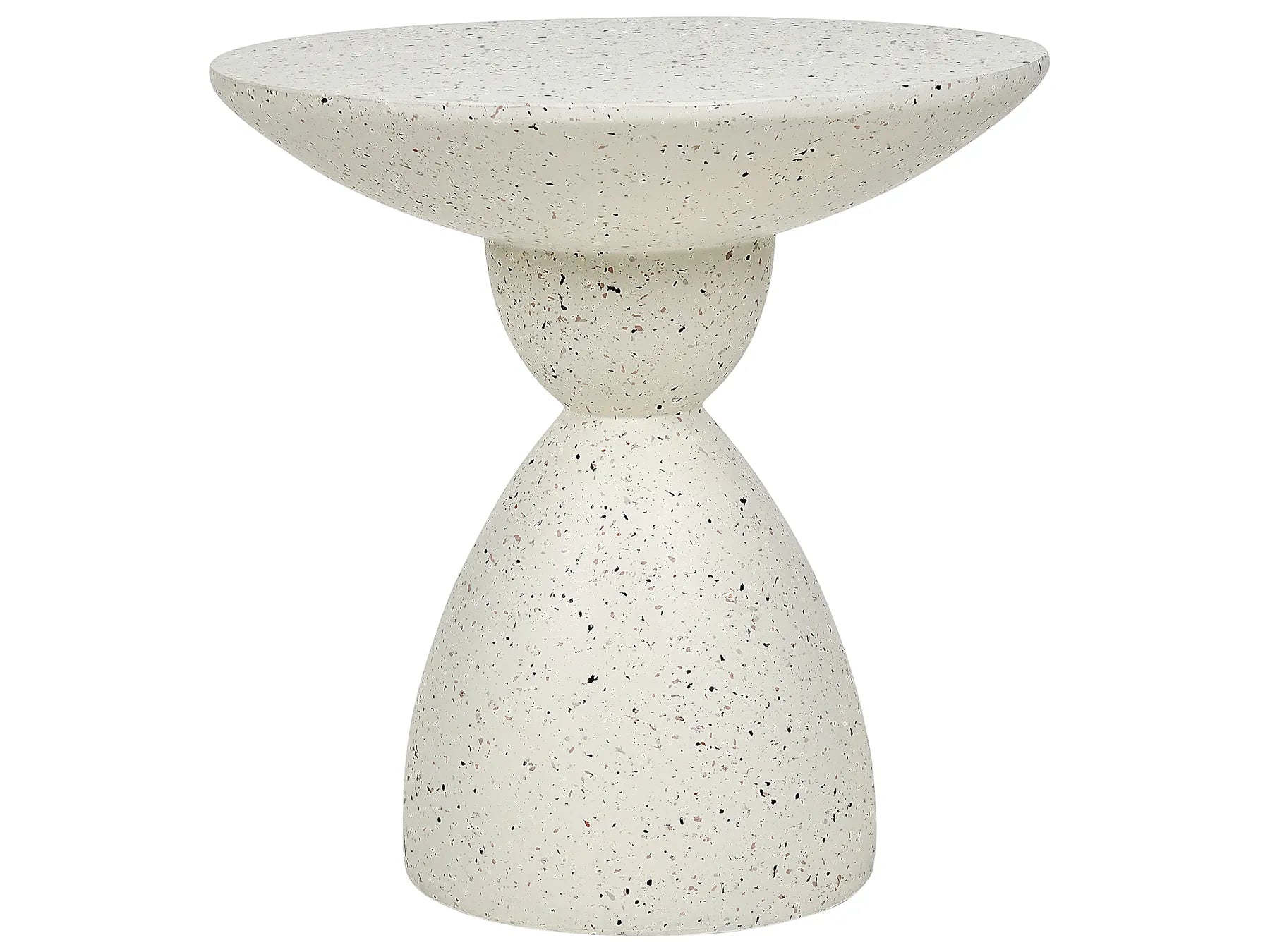 Side Table CAFFI 50 cm 50 cm White Terrazzo