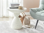 Side Table CAFFI 50 cm 50 cm White Terrazzo