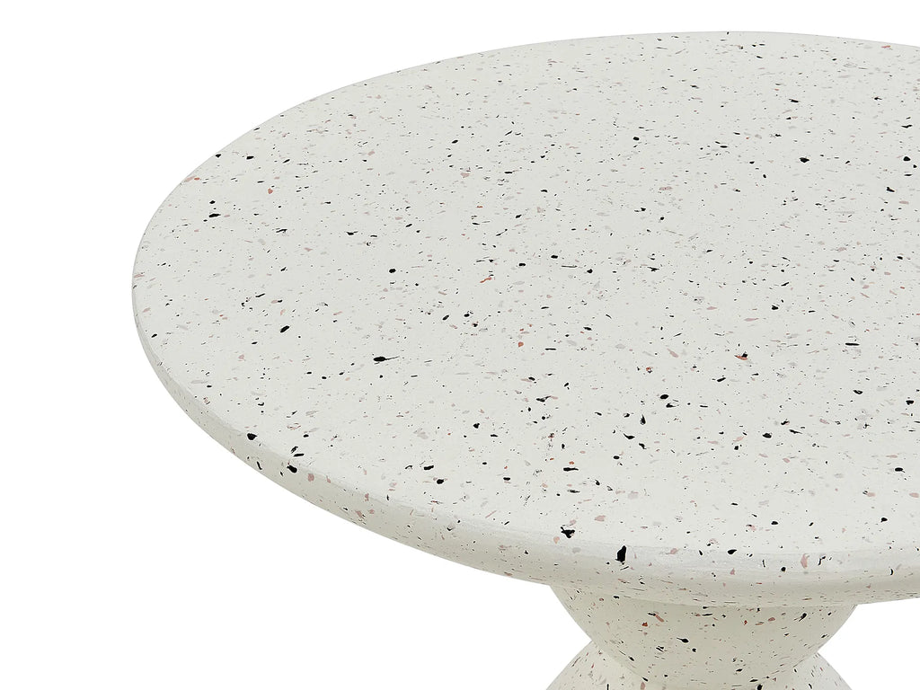 Side Table CAFFI 50 cm 50 cm White Terrazzo
