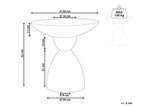 Side Table CAFFI 50 cm 50 cm White Terrazzo