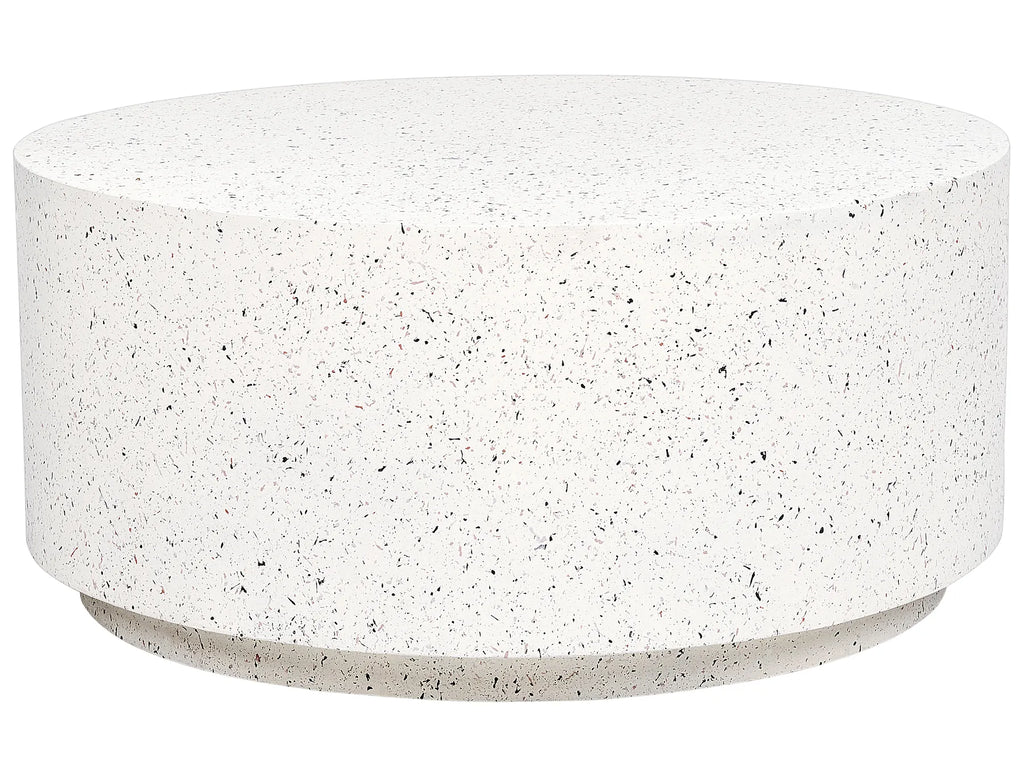 Coffee Table TREZZO 90 cm 90 cm Terrazzo Effect White Terrazzo
