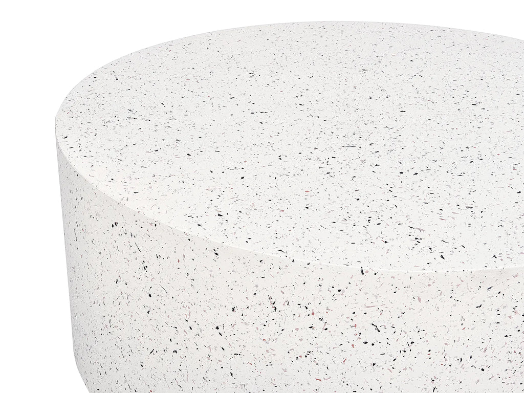 Coffee Table TREZZO 90 cm 90 cm Terrazzo Effect White Terrazzo
