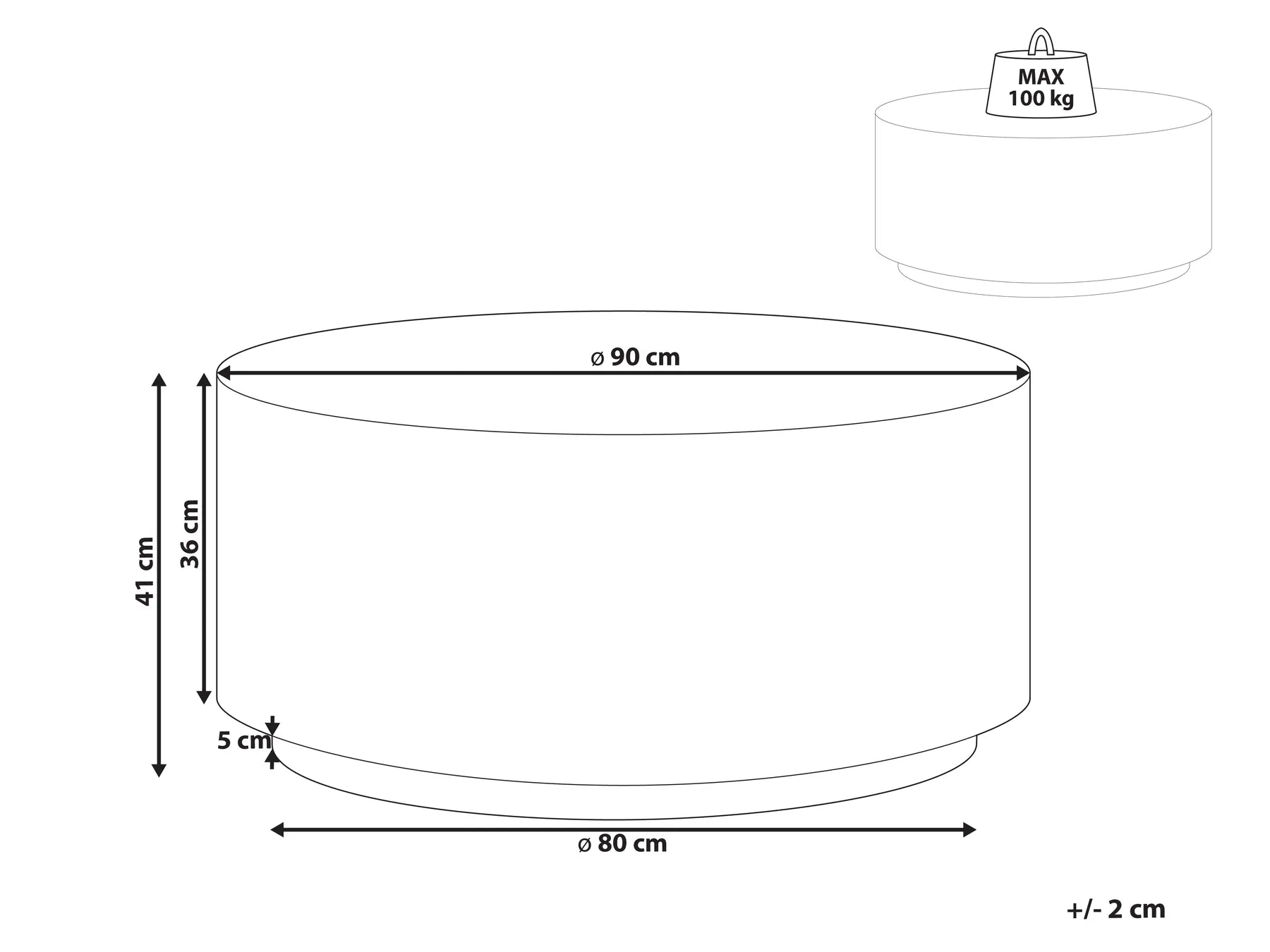 Coffee Table TREZZO 90 cm 90 cm Terrazzo Effect White Terrazzo