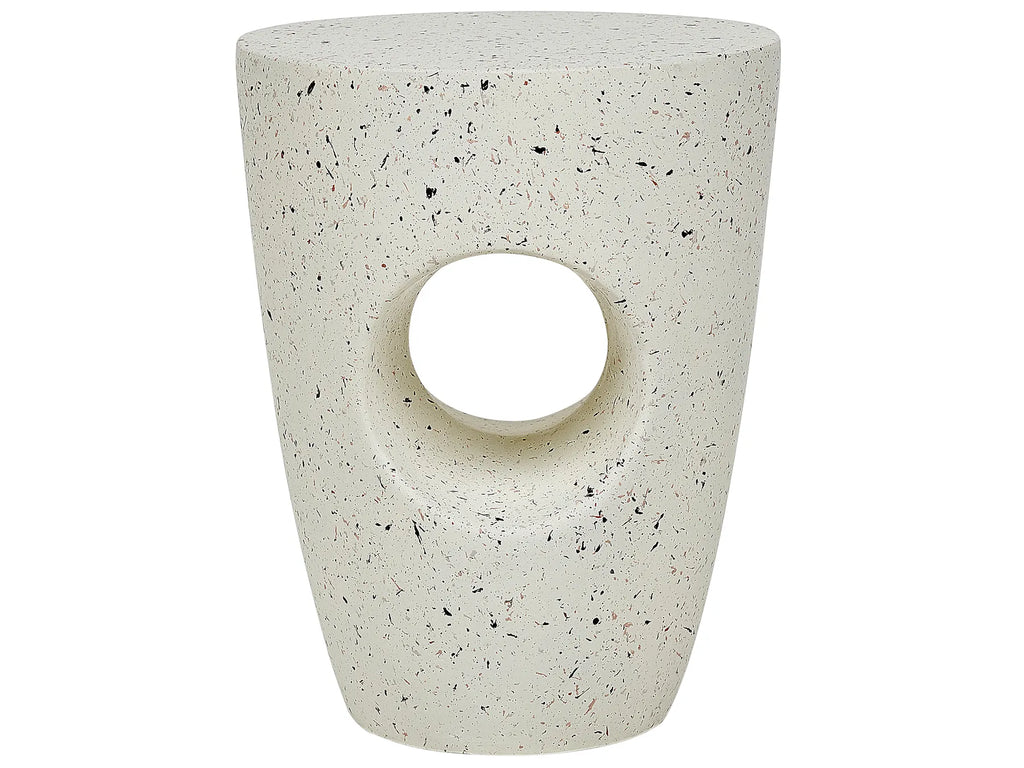 Side Table EDOLO 37 cm 37 cm Terrazzo Effect White Terrazzo