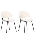 Set of 2 Dining Chairs KIANA Fabric Light Beige