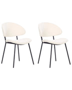 Set of 2 Dining Chairs KIANA Fabric Light Beige