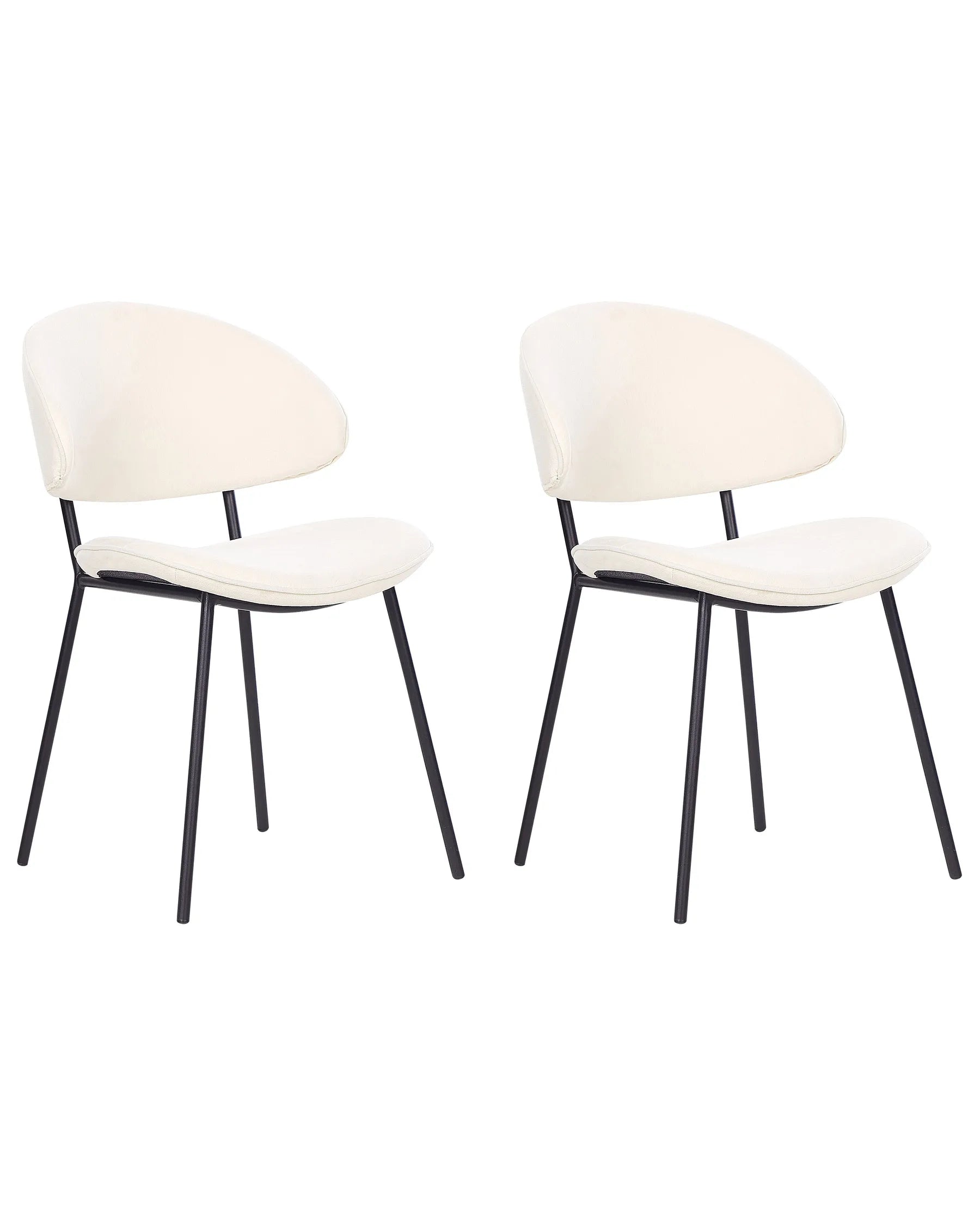 Set of 2 Dining Chairs KIANA Fabric Light Beige