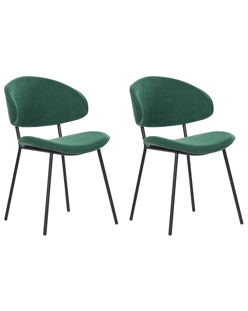 Set of 2 Dining Chairs KIANA Fabric Dark Green