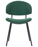 Set of 2 Dining Chairs KIANA Fabric Dark Green
