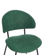 Set of 2 Dining Chairs KIANA Fabric Dark Green